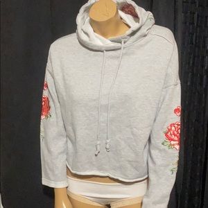 ‼️Pretty Embroidered Crop Hoody